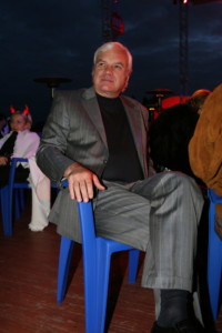 The 13th anniversary of Silver Rain radio station (Serebryany Dozhd). Nakhabino Moscow Country Club. Nakhabino. Krasnogorsk District. Moscow Region. Russia. In the picture: TV reporter Vladimir Molchanov.